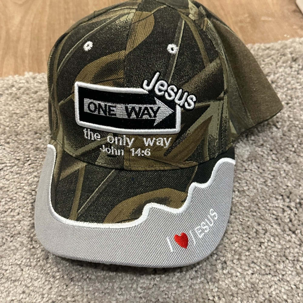 Camouflage 'Jesus' Embroidered Cap